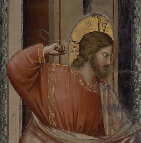 Giotto, Marchands chasses du temple,Det.
