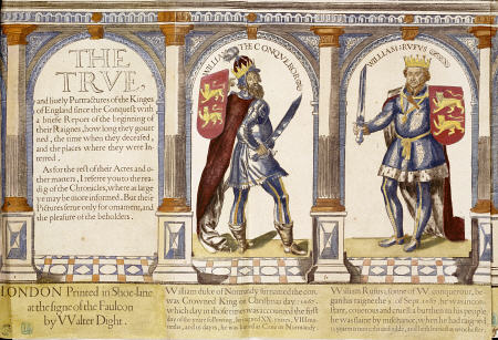 Hand Coloured Engraving Of William The Conqueror And William II Of England from 
