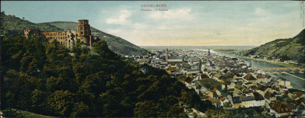 Heidelberg, Panorama / Postkarte 1901 from 