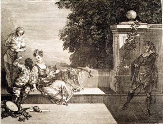 Harlequin in Love, 18th century (engraving) from 