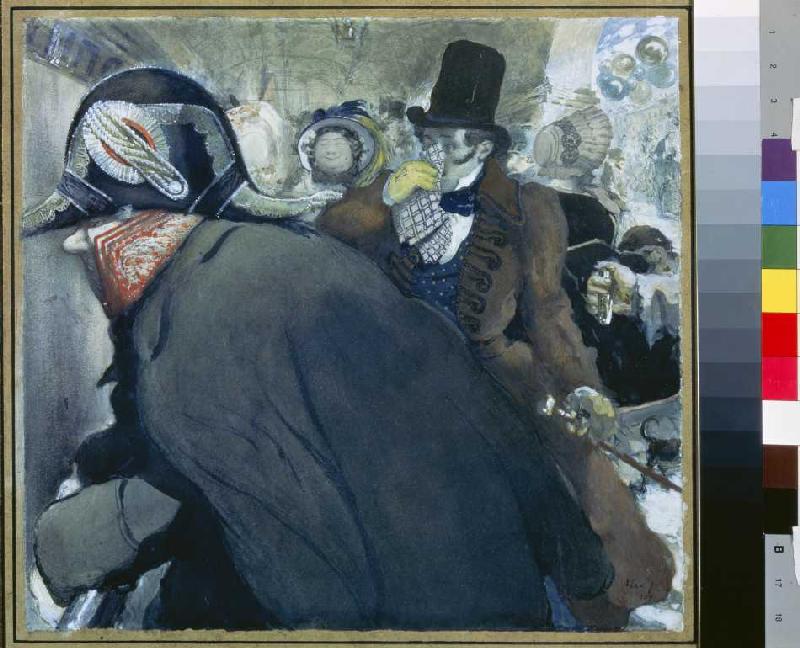 Illustration zu Gogols Novelle 'Die Nase' from 