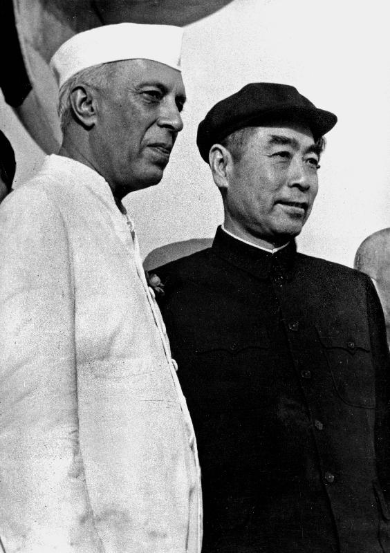 Indian Prime Minister Nehru with chinese Chu en Lai in New Delhi from 