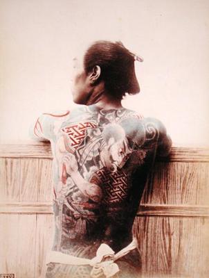 Japanese Bridegroom's Tattoos, c.1880 (photo) from 