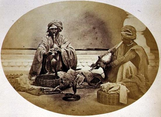Jogis or Snake Charmers, Low Caste Hindus from Delhi, no. 205 from 'Faces of India', pub. 1872 (sepi from 