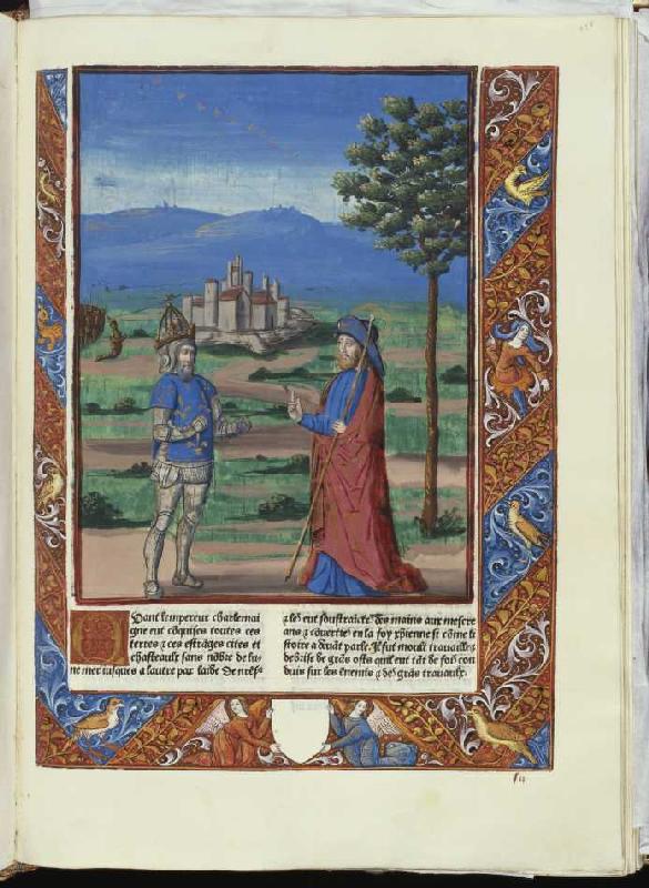 Karl dem Großen erscheint der Heilige Jakobus (aus: Chroniques de France) from 