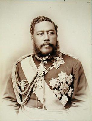 King Kalakaua (1836-91), late c19th (sepia photo) from 