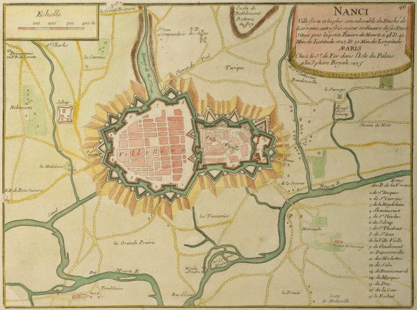 Landkarte Nancy und Umgebung 1705 from 