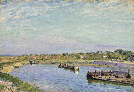 Le Port De Saint Mammes, Le Matin  Alfred Sisley (1839-1899) Oil On Canvas  15 1/4  X 21 5/8 In from 