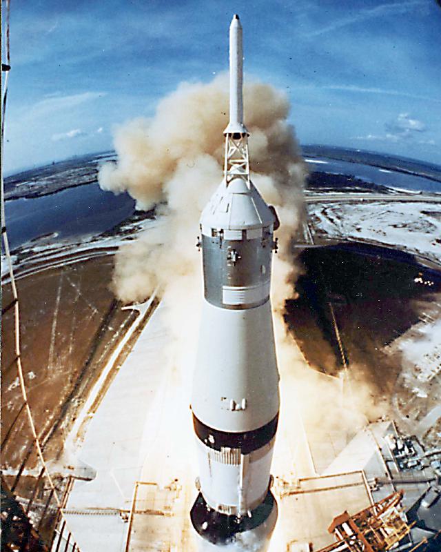 Lift off of Apollo 11 mission, with Neil Armstrong, Michael Collins, Edwin Buzz Aldrin in Kennedy Sp from 