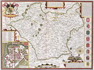 Leicester, engraved by Jodocus Hondius (1563-1612) from John Speed's 'Theatre of the Empire of Great