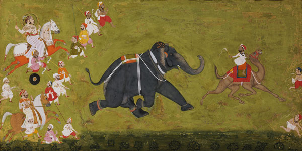 Maharaja Jagat Singh Pursuing An Escaped Elephant from 