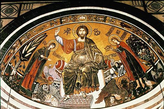 Mosaic of Jesus Christ with the Virgin and St. Minias from 