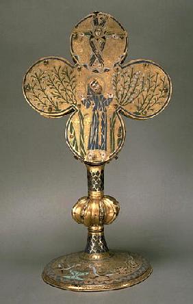 Monstrance reliquary of St. Francis of Assisi, 1228-30 (gold and enamel)