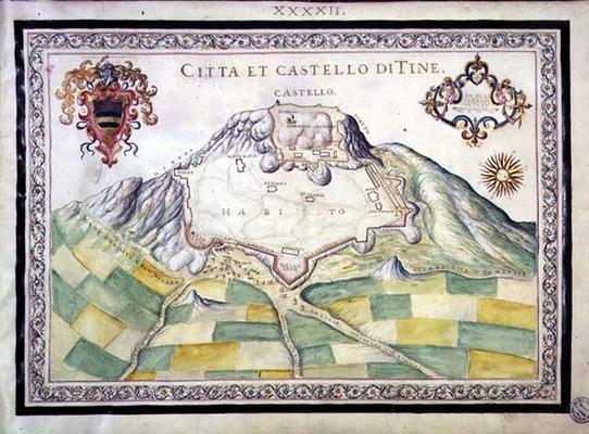 Map of the Castle and City of Tine XXXXII, by Francesco Basilicata, 17th century from 