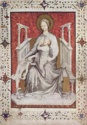 MS 11060-11061 The Virgin suckling the infant Jesus, French, by Jacquemart de Hesdin (fl.1384-1409) from 