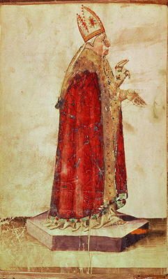 Ms Laur. Strozzi 174 f.5v Portrait of Pope Boniface VIII (c.1235-1303) from 