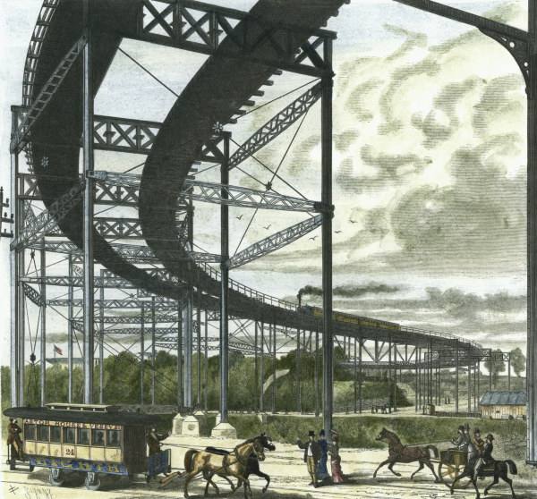 New York , Elevated Railway from 