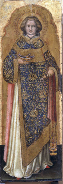 Nicolo di Pietro traceable 1394-1430. ''Saint Lawrence'', late work. On wood with golden base. 62 x from 