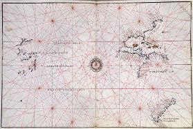 Nautical Chart of the Pacific Ocean and Central America, 16th century