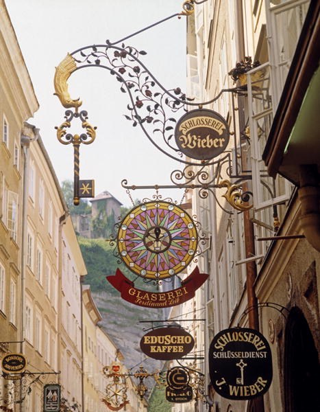 Ornate signs in Getreidegasse (photo)  from 
