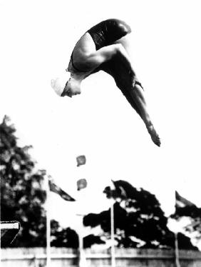 Pat Mc Cormick the first diver to win back-to-back Olympic gold medals in platform and springboard d