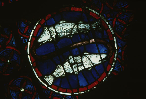 Pisces / French stained glass / 13th-c. from 