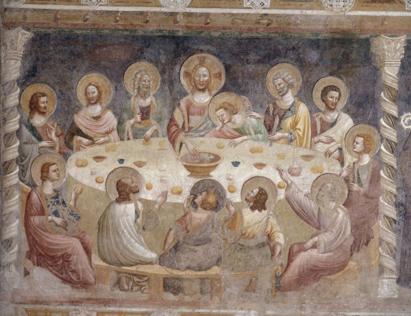 Pomposa Abbey / Last Supper /Fresco/ C14 from 