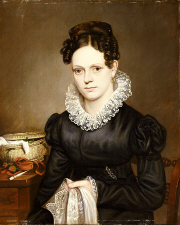 Portrait Of A Lady With A Sewing Basket from 