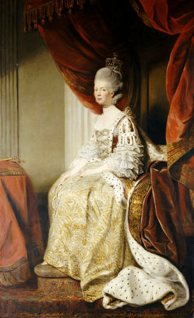 Portrait Of Queen Charlotte (1744-1818), Wife Of King George III, Full Length, Seated In Robes Of St from 