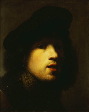 Portrait Of The Artist, Head And Shoulders, In A Black Beret And A Gorget from 