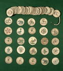 Poker Chips, decorated with Animals and Birds, 18th century
