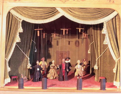 Puppet theatre with marionettes, 18th century (photo) from 
