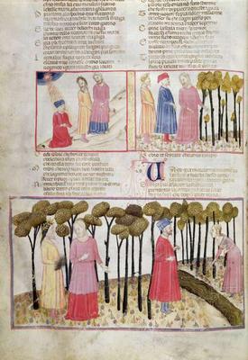 Purg.XXVIII f.47v Virgil taking his leave and the Divine Forest, from the Divine Comedy from 