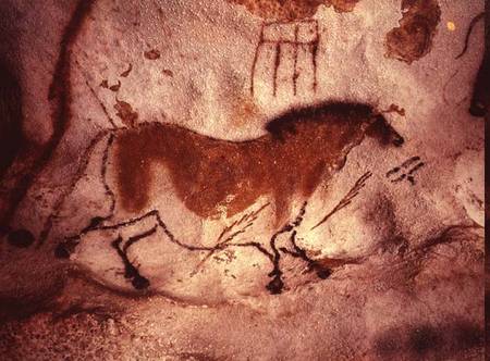 Rock painting of a horse from 
