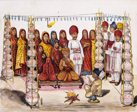 Scenes From A Marriage Ceremony: The Betrothal; Kutch School, Circa 1845 from 