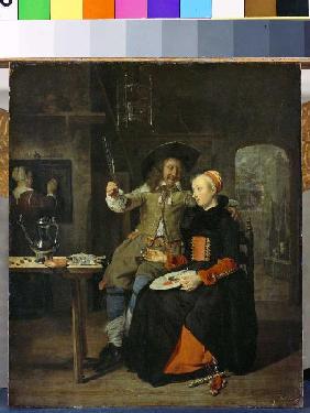 Selbstbildnis des Künstlers mit seiner Frau Isabella de Wolff im Wirtshaus