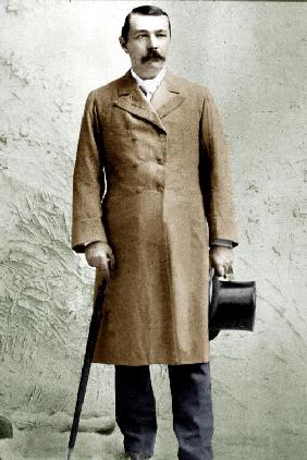 Sir Arthur Conan Doyle Scottish writer colourized document
