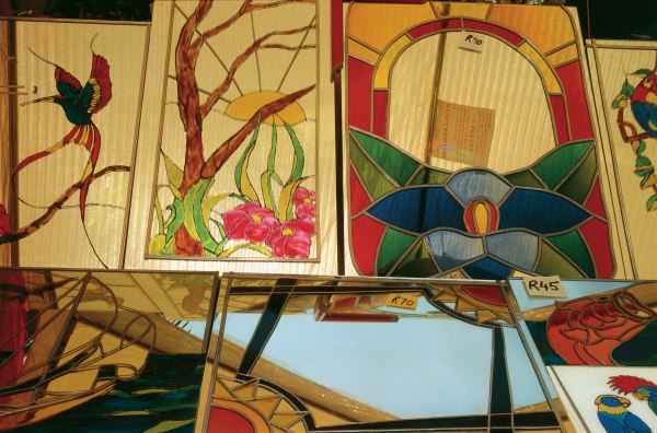Stained glass pictures at weekly open-air market (photo)  from 