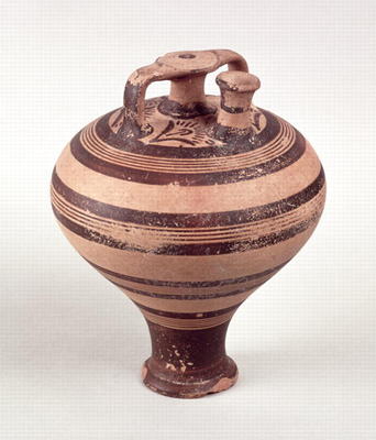 Stirrup Jar, Mycenaean, c.1500-1200 BC (painted earthenware) from 