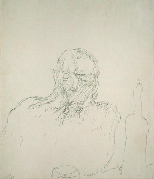 The Drinker, 1909 (no 35) (pen on paper on carboard)  from 