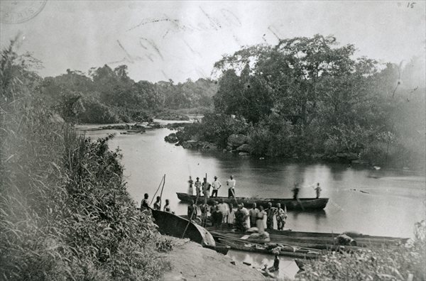The River Volta on the Gold coast of Ghana, c.1883 (b/w photo)  from 