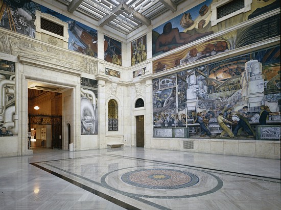 The Rivera Court with the Detroit Industry fresco cycle by Diego Rivera (1886-1957) 1932-33 from 