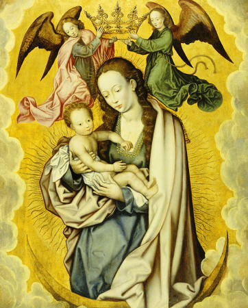 The Virgin And Child In Glory, With Two Angels Holding The Virgin''s Crown from 