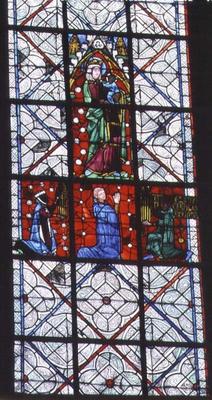 The Adoration of the Magi, from the Chapel of St. Jean, 13th century (stained glass) from 