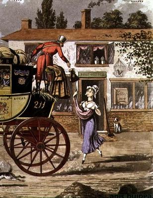 The Royal Mail Delivering to a Post Office, 19th century (colour litho) from 