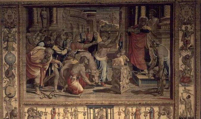 The Sacrifice at Lystra, from the Brussels Tapestries, replicas of Raphael's Vatican series of the A from 