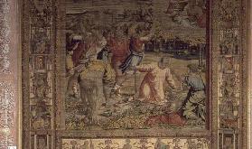 The Stoning of St. Stephen, detail from the Brussels Tapestries, replica of Raphael's Vatican series