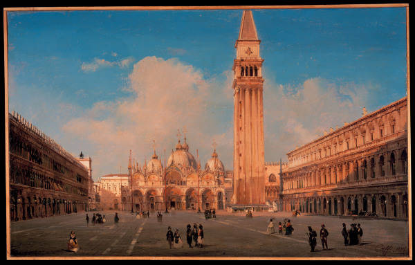 Venice, S.Marco / Painting by Caffi from 