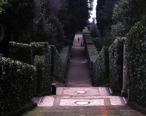 View of a garden walkway, designed by Pirro Ligorio (c.1500-83) for Cardinal Ippolito II d'Este (150 from 