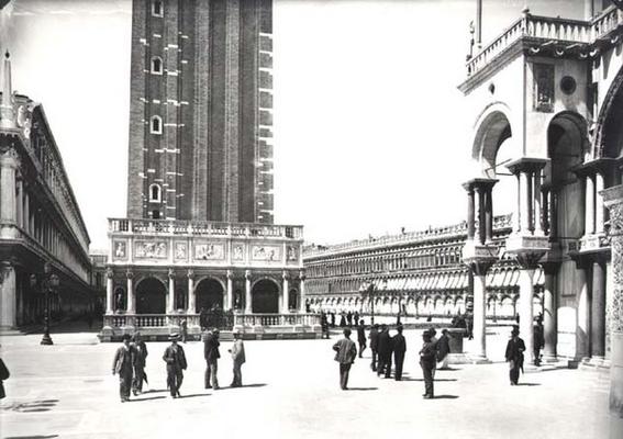 View of Piazza San Marco and the Loggetta from the Porta della Carta (b/w photo) from 